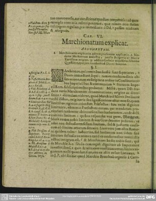 Cap. VI. Marchionatum explicat