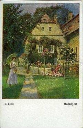 Haus in einem Garten, Postkarte des Deutschen Schulvereins, Nr.1082
