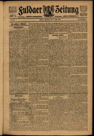 Zweite Ausgabe vom Samstag, den 06. Juli 1907.