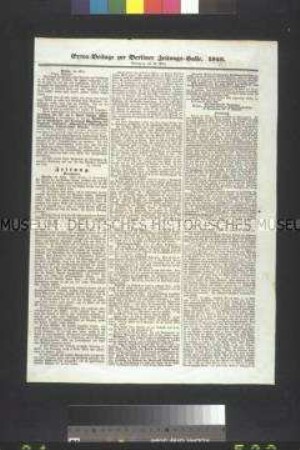 Extrablatt: Berliner Zeitungs-Halle, Nr. 68; Berlin, 26. März 1848
