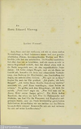 An Herrn Eduard Vieweg