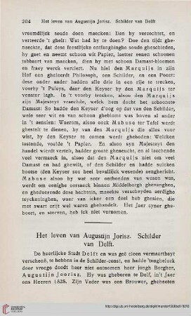 Het leven van Augustijn Jorisz. Schilder van Delft