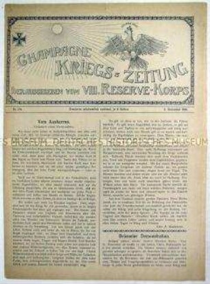 Kriegszeitung des VIII. Reserve-Korps von der Westfront