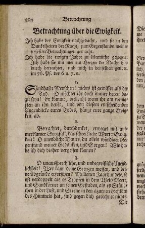 Betrachtung über die Ewigkeit