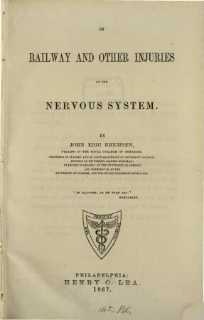 On railway and other injuries of the nervous system
