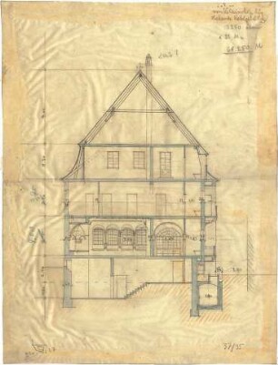 Fischer, Theodor; Stuttgart; Haus Dr. Zeller - Querschnitt
