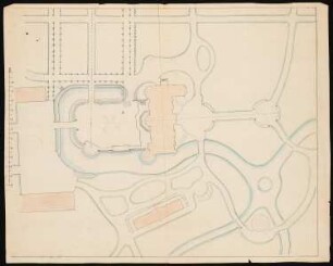 Schloss Schlemmin: Lageplan der Gesamtanlage (Schloss, Wirtschaftsgebäude und Landschaftsgarten)