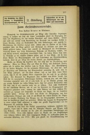 Zum Geschichtsunterricht