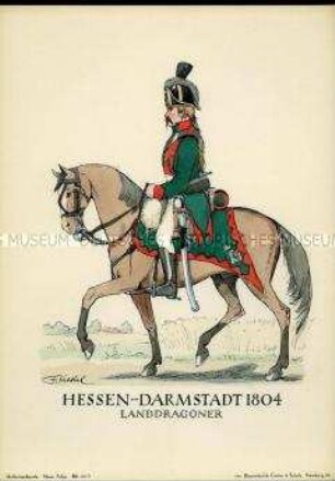 Uniformdarstellung, Landdragoner, Landgrafschaft Hessen-Darmstadt, 1804.