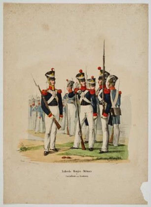 Lübecks Bürger-Militair V. Unterofficier und Gardisten.