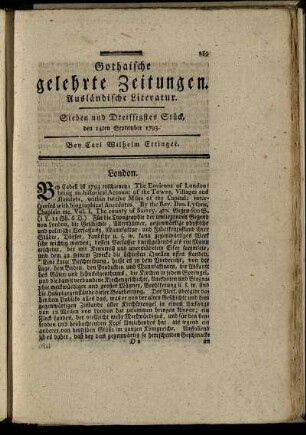 Sieben und Dreissigstes Stück, den 14ten September 1793.