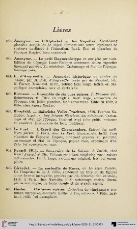 Livres (Nr. 642-673)