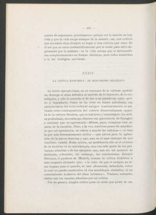 XXXIV - La crítica histórica : el historismo helénico