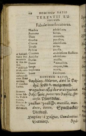 Terentii Eunuchus Fabulae interlocutores
