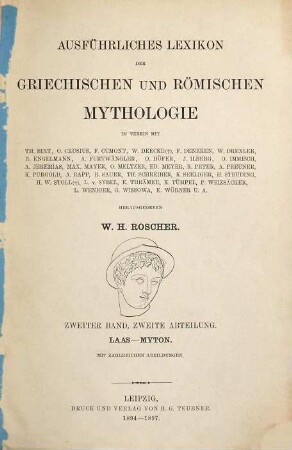 Ausführliches Lexikon der griechischen und römischen Mythologie, 2,2. Laas - Myton