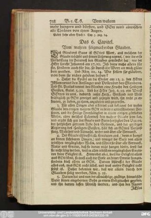 Das 6. Capitel. Vom wahren seligmachenden Glauben.