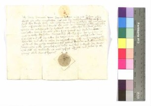 Jörg Turner von Durnau gegen Gottfried und Kraft von Hohenlohe: Schuldsumme; aufgedr. Siegel: