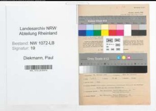 Entnazifizierung Paul Diekmann , geb. 28.10.1895 (Stadtobersekretaer)