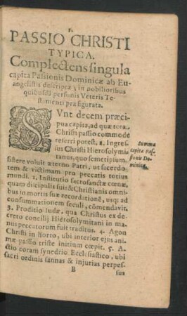 Passio Christi Typica.