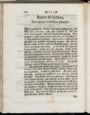 Andere Abtheilung. Von einigen trefflichen Fürnissen.