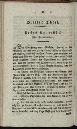 Erstes Hauptstück. Von Policeysachen.
