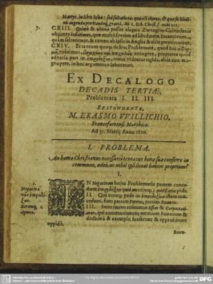 Ex Decalogo Decadis Tertiae