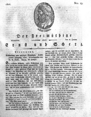 Nro. 13, Sonnabend, den 18. Januar 1806