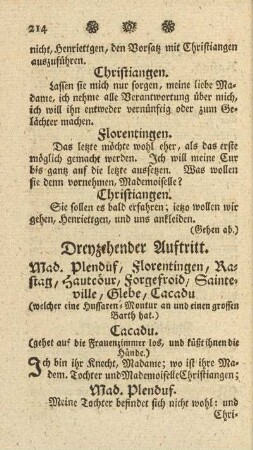 Dreyzehender Auftritt