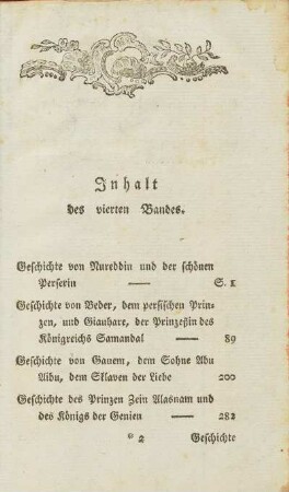 Inhalt des vierten Bandes.