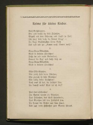 Reime für kleine Kinder