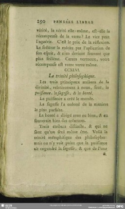 CCXLVI. La trinité philosophique