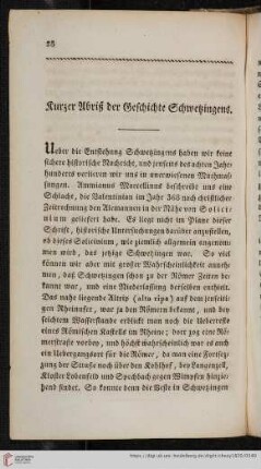 Kurzer Abriß der Geschichte Schwetzingens