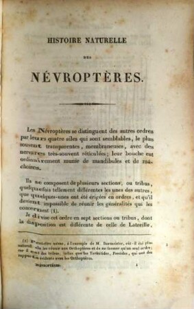 Histoire naturelle des insectes : Nev́ropter̀es. Ouvrage accompagné de Planches. Nouvelles Suites à Buffon