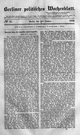 No 41, 13. October 1838