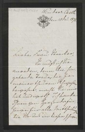 Brief an Minna Strecker : 18.12.1878