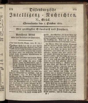 XL. Stück... den 2. October 1802 - XLIV. Stück... den 30. October 1802.
