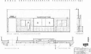 Freudenstadt Hbf: Umbau Empfangsgeb., Schalterhalle, Wansansicht gegen die Fka Empfangsgeb.
