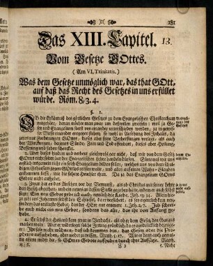 181-203, Das XIII. Capitel