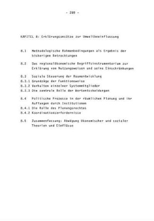 Kapitel 8: Erklärungsansätze zur Umweltbeeinflussung