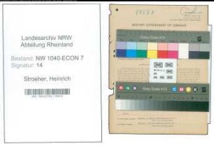 Entnazifizierung Heinrich Stroeher , geb. 18.06.1882 (Schuhmachermeister)