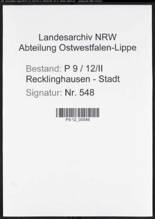 Namensverzeichnis Recklinghausen - Stadt II, Todesfälle