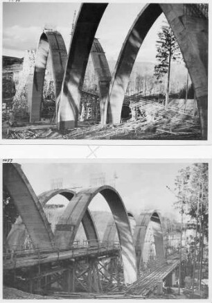 Rohrbach-(Friedens)brücke, km 211,808 - 212,130 Bögen teilweise betoniert