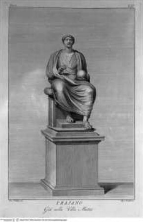 Il Museo Pio-Clementino, Tomo I-VII, Tomo III: Statue del Museo Pio-Clementino, Statue des sitzenden Trajan