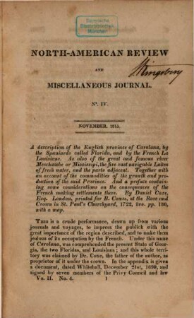 The North American review and miscellaneous journal, 2. 1816