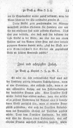 Zwei und achtzigster Zusatz. zu Buch 4. Kapitel 7. §. 9. B. 1.