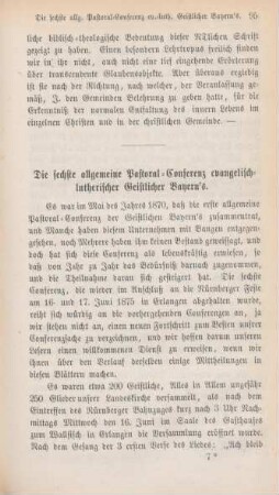 95-112 Die sechste allgemeine Pastoral-Conferenz evangelisch-lutherischer Geistlicher Bayern's