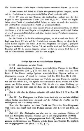 17. Stetige Systeme unveränderlicher Figuren.