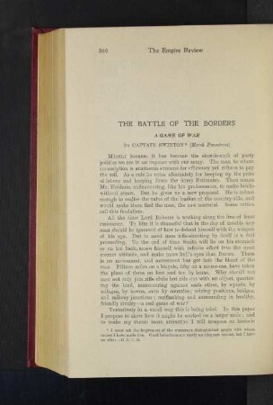 The Battle of the Borders