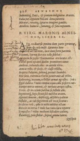 P. Virg. Maronis Aeneidos, Liber IX.