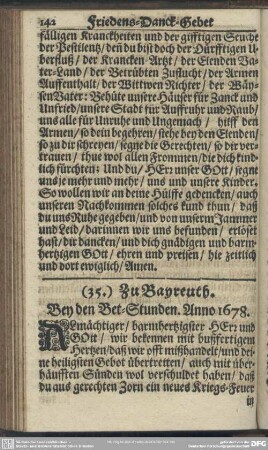 (35.) Zu Bayreuth. Bey den Bet-Stunden. Anno 1678